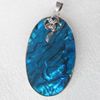 Shell Pendant, 33x62mm, Hole:Approx 4mm, Sold by PC