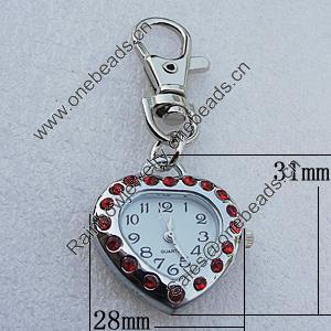 Metal Alloy Fashionable Waist Watch, Heart 31x28mm, Sold by PC