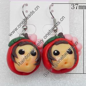 Fimo Earring, 37mm, Sold by Dozen