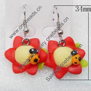 Fimo Earring, 34mm, Sold by Dozen