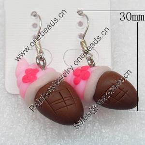 Fimo Earring, 30mm, Sold by Dozen