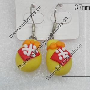 Fimo Earring, 37mm, Sold by Dozen