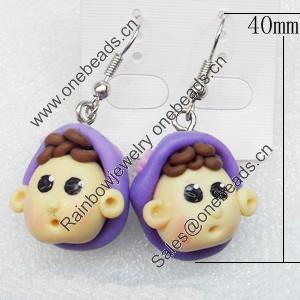 Fimo Earring, 40mm, Sold by Dozen