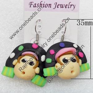 Fimo Earring, 35mm, Sold by Dozen