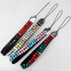 Mobile Decoration, PU Leather, Mix color, Length Approx:5.9-inch, width:10mm, Sold by PC