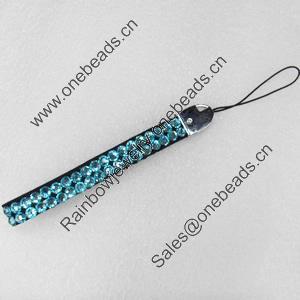 Mobile Decoration, PU Leather, Length Approx:5.9-inch, width:10mm, Sold by PC