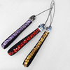 Mobile Decoration, PU Leather, Mix color, Length Approx:5.9-inch, width:10mm, Sold by PC