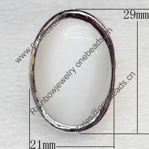 Alloy Cats Eye Finger Rings, 21x29mm, Ring:18mm inner diameter, Sold by Box