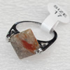 Alloy Gemstone Finger Rings, 14mm, Ring:17mm inner diameter, Sold by Box