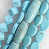 Turquoise Beads, Mix Style, 10-15x32mm, Hole:Approx 1mm, Sold by Group
