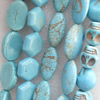 Turquoise Beads, Mix Style, 13x27-20x30mm, Hole:Approx 1mm, Sold by Group