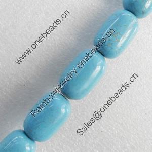 Turquoise Beads, Drum, 17x25mm, Hole:Approx 1mm, Sold per 16-inch Strand