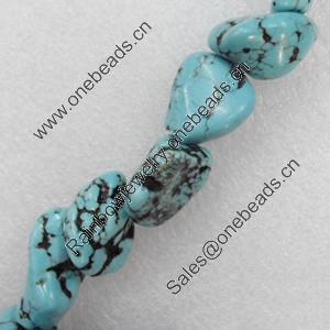 Turquoise Beads, Nugget, 10-16mm, Hole:Approx 1mm, Sold per 16-inch Strand