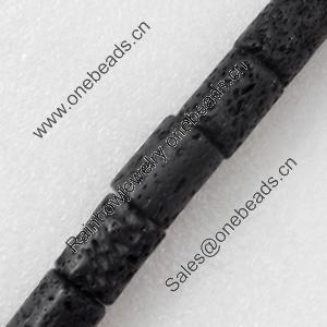 Natural Lava Beads, Tube, 15x20mm, Hole:1mm, Sold per 16-inch Strand