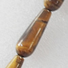 Tiger Eye Stone, Teardrop, 10x28mm, Hole:1mm, Sold per 16-inch Strand