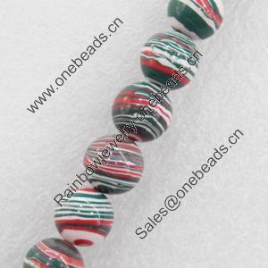 Malachite Beads，Round, 14mm, Hole:Approx 1mm, Sold per 16-inch Strand