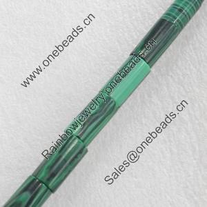 Malachite Beads，Tube, 8x15mm, Hole:Approx 1mm, Sold per 16-inch Strand