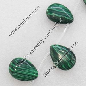 Malachite Beads，Teardrop, 17x24mm, Hole:Approx 1mm, Sold per 16-inch Strand