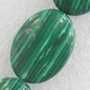 Malachite Beads，Flat Oval, 18x25mm, Hole:Approx 1mm, Sold per 16-inch Strand