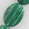 Malachite Beads，Flat Oval, 25x35mm, Hole:Approx 1mm, Sold per 16-inch Strand