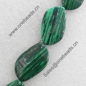 Malachite Beads，22x36mm, Hole:Approx 1mm, Sold per 16-inch Strand