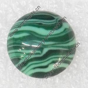 Malachite Cabochons，Round, 20mm in diameter, Sold by PC