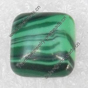 Malachite Cabochons，Square, 12mm in diameter, Sold by PC