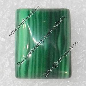 Malachite Cabochons，Rectangle, 12x16mm, Sold by PC