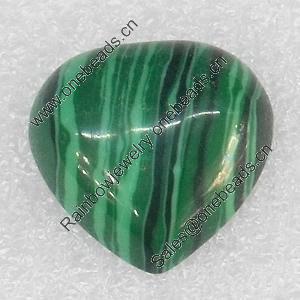 Malachite Cabochons，Heart, 20mm in diameter, Sold by PC