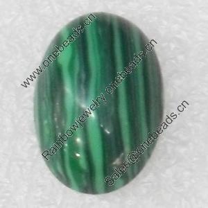 Malachite Cabochons，Oval, 10x14mm, Sold by PC