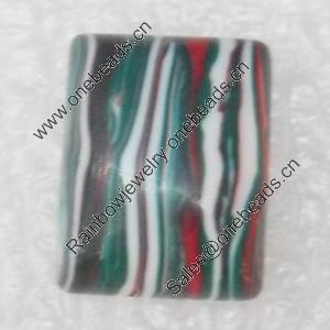 Malachite Cabochons，Rectangle, 12x16mm, Sold by PC