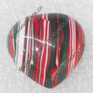 Malachite Cabochons，Heart, 18mm in diameter, Sold by PC