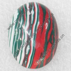 Malachite Cabochons，Oval, 18x25mm, Sold by PC