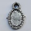 Zinc Alloy Cabochon Settings, Lead-free, Outside Diameter:11x8mm Inner Diameter:6x9mm, Sold by Bag