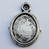 Zinc Alloy Cabochon Settings, Lead-free, Outside Diameter:12x10mm Inner Diameter:10x7mm, Sold by Bag