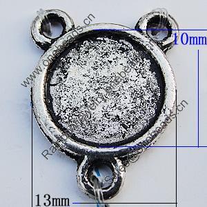 Zinc Alloy Cabochon Settings, Lead-free, Outside Diameter:13mm Inner Diameter:10mm, Sold by Bag
