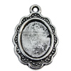 Zinc Alloy Cabochon Settings, Lead-free, Outside Diameter:12x17mm Inner Diameter:8x11mm, Sold by Bag