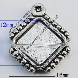 Zinc Alloy Cabochon Settings, Lead-free, Outside Diameter:16mm Inner Diameter:12mm, Sold by Bag