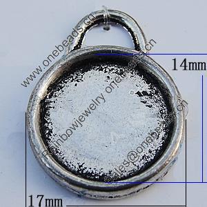 Zinc Alloy Cabochon Settings, Lead-free, Outside Diameter:17mm Inner Diameter:14mm, Sold by Bag