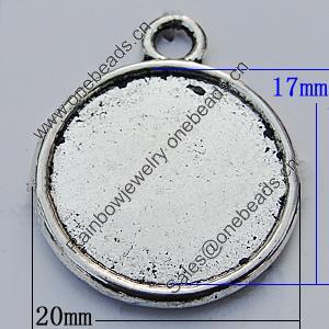 Zinc Alloy Cabochon Settings, Lead-free, Outside Diameter:20mm Inner Diameter:17mm, Sold by Bag