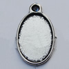 Zinc Alloy Cabochon Settings, Lead-free, Outside Diameter:13x19mm Inner Diameter:11x17mm, Sold by Bag