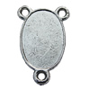 Zinc Alloy Cabochon Settings, Lead-free, Outside Diameter:13x19mm Inner Diameter:12x17mm, Sold by Bag