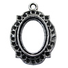 Zinc Alloy Cabochon Settings, Lead-free, Outside Diameter:27x26mm Inner Diameter:12x16mm, Sold by Bag