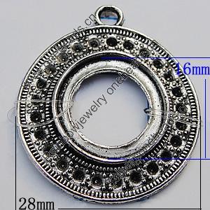 Zinc Alloy Cabochon Settings, Lead-free, Outside Diameter:28mm Inner Diameter:16mm, Sold by Bag