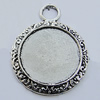 Zinc Alloy Cabochon Settings, Lead-free, Outside Diameter:26mm Inner Diameter:20mm, Sold by Bag