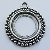 Zinc Alloy Cabochon Settings, Lead-free, Outside Diameter:30mm Inner Diameter:20mm, Sold by Bag