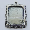 Zinc Alloy Cabochon Settings, Lead-free, Outside Diameter:19x22mm Inner Diameter:14x17mm, Sold by Bag