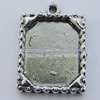 Zinc Alloy Cabochon Settings, Lead-free, Outside Diameter:17x20mm Inner Diameter:14x17mm, Sold by Bag