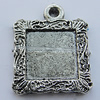 Zinc Alloy Cabochon Settings, Lead-free, Outside Diameter:18x18mm Inner Diameter:12x12mm, Sold by Bag