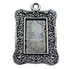 Zinc Alloy Cabochon Settings, Lead-free, Outside Diameter:24x32mm Inner Diameter:12x19mm, Sold by Bag